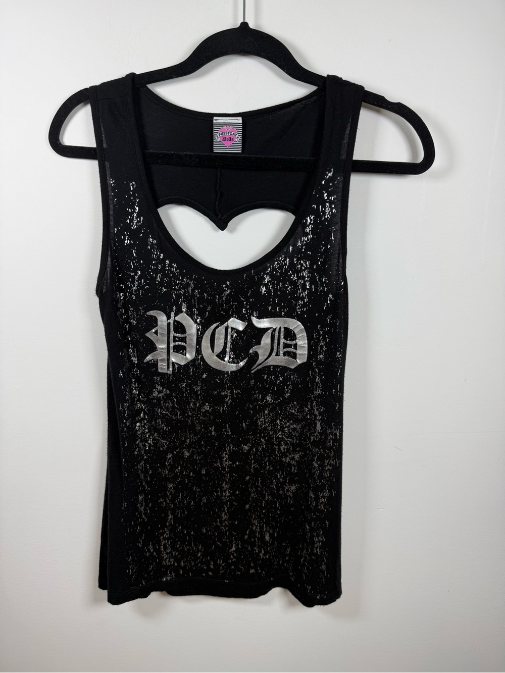 PUSSYCAT DOLLS | Y2K Burnout Silver Tank Size S